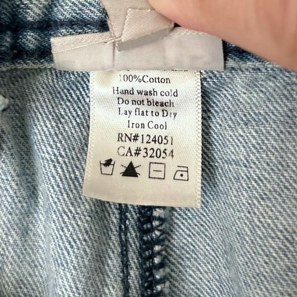 THE ODELLS Sydney Button Front Wide Leg Jean Women's 8 High Waist Light Wash - Picture 6 of 6